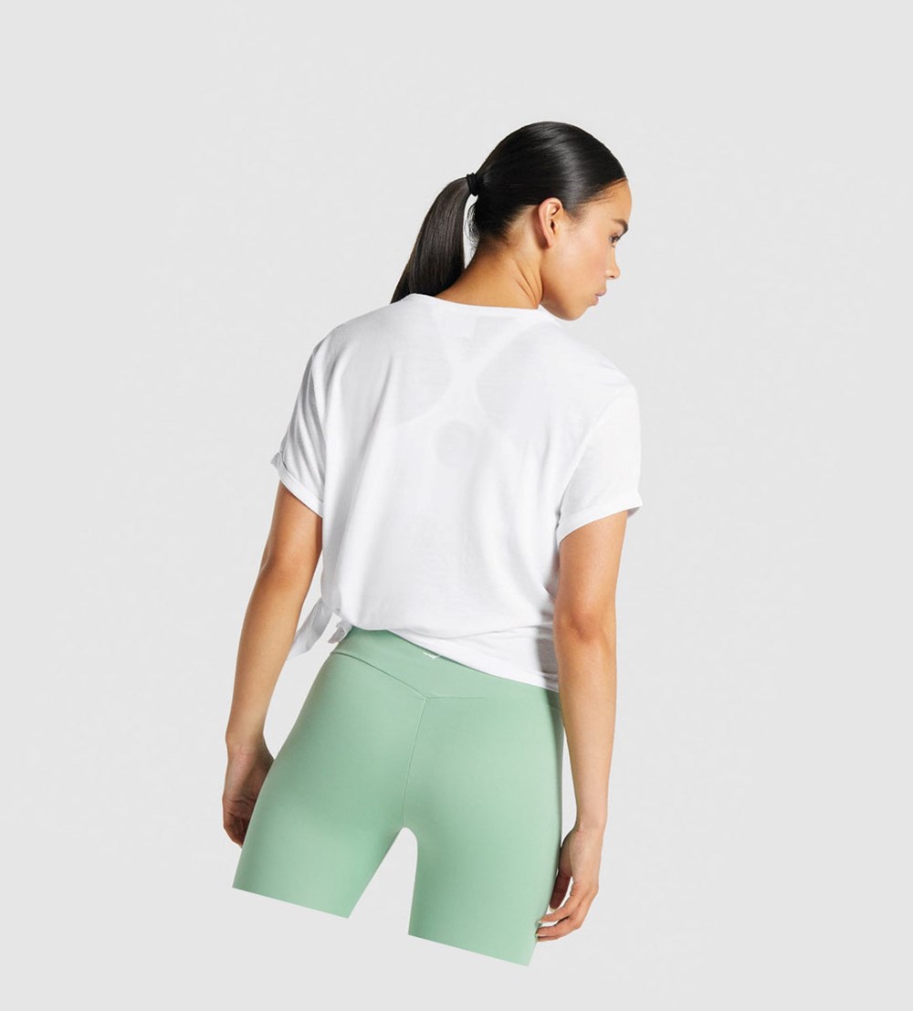 Ofertas De T Shirts Gymshark Mujer - Entrenamiento Oversized Blancas